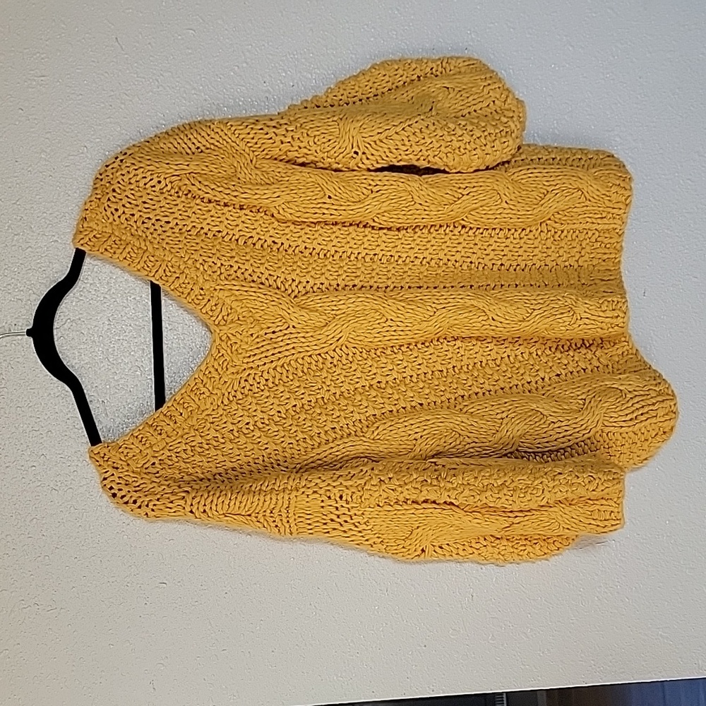 POL Mustard Yellow Cable Knit Sweater - Picture 3 of 4